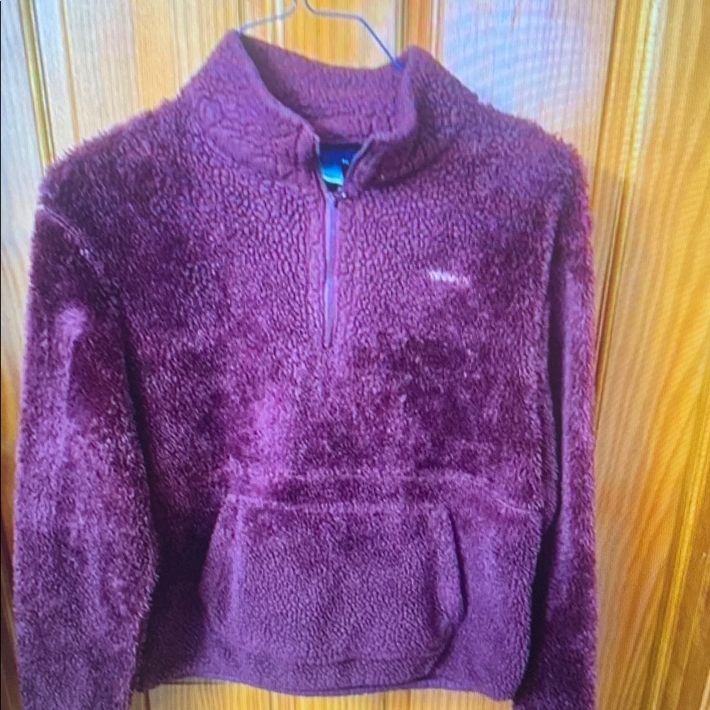 Women's Burgundy Fleece Sweater